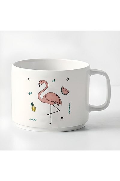 GünayStore Double Turkish Coffee Cup & Espresso Dessert Flamingo 180 Ml