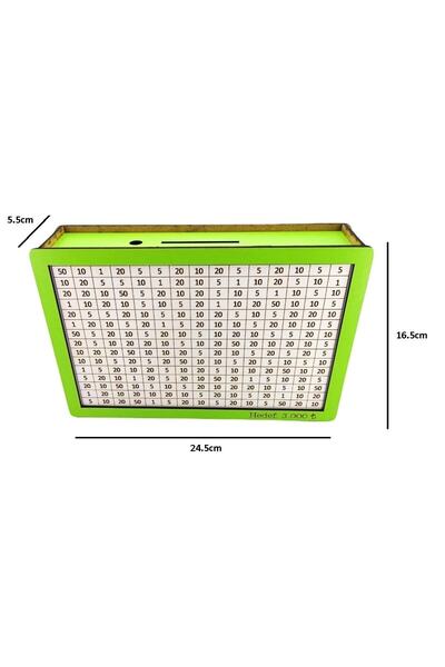Zarif İnci Parabox Yeşil Beyaz Hedefli Para Biriktirme Kumbarası 3.000 Hedefl...