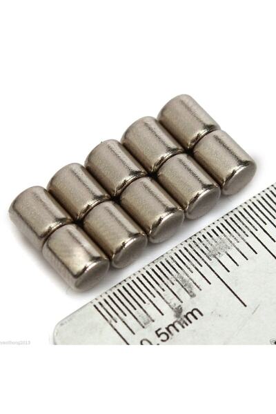 AYMAGNET 25 Adet Çap 5mm X Kalınlık 5mm Güçlü Neodyum Mıknatıs(25'li Paket) N35