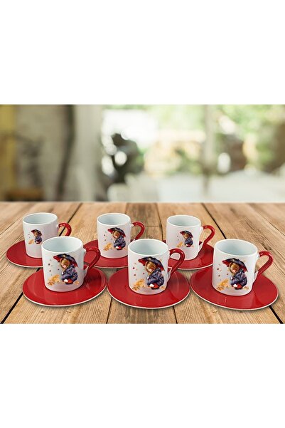 LADİJİTAL BASKI ÇÖZÜMLERİ Sonbahar Serisi Kırmızı Türk Kahvesi Fincan Takımı ...