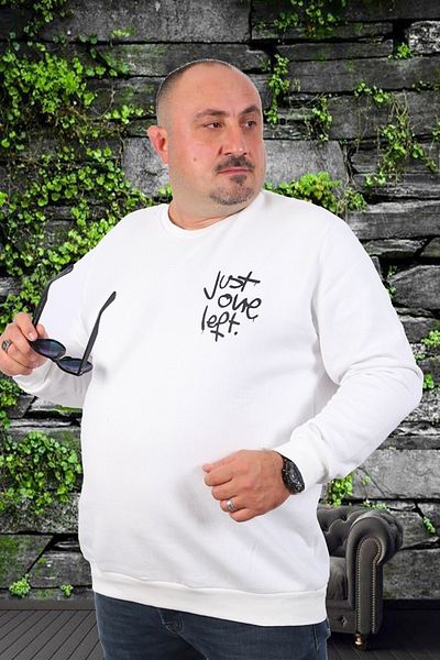 MocGrande Ανδρικός ιδρώτας μεγάλου μεγέθους Just 22733 Ecru