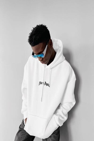 Machetta Φούτερ με κουκούλα σε μεγάλο μέγεθος, λευκό oversize