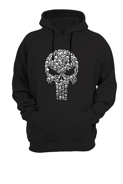 WİDİ Hanorac negru cu imprimeu Skull