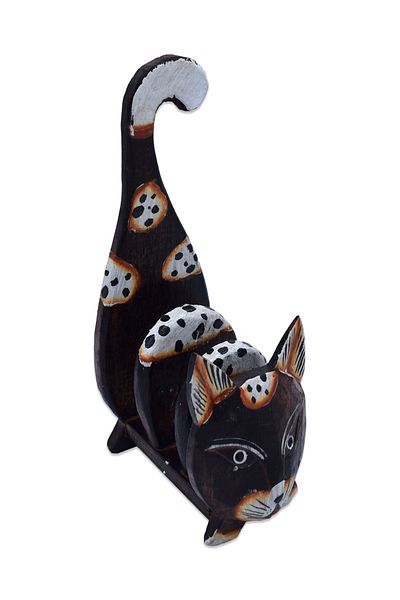 Hedicaret Cat Napkin Holder Wooden Decorative Handmade