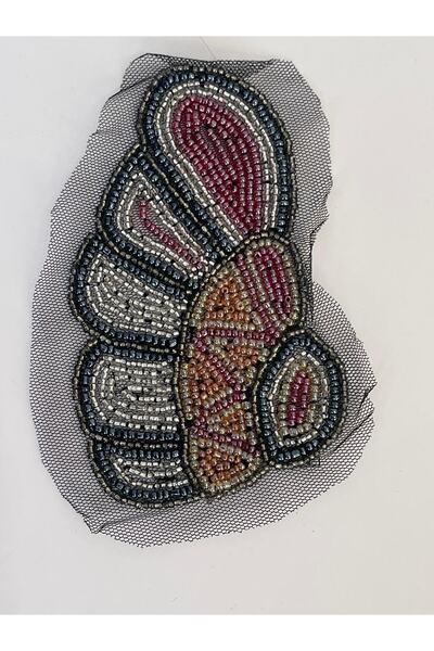 Gönülden Tasarım 13x7 Cmkum Accesoriu pentru guler cu aripi de fluture brodat...