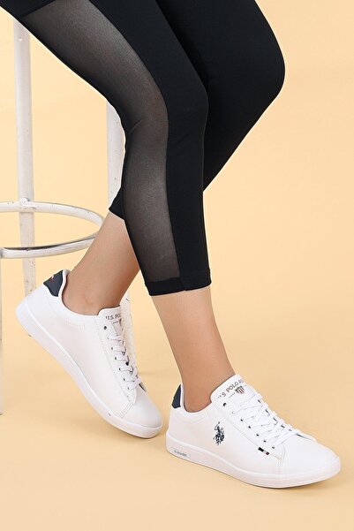 U.S. Polo Assn. US Polo Assn.Dhm حذاء رياضي يومي أبيض لتقويم العظام للنساء 10...