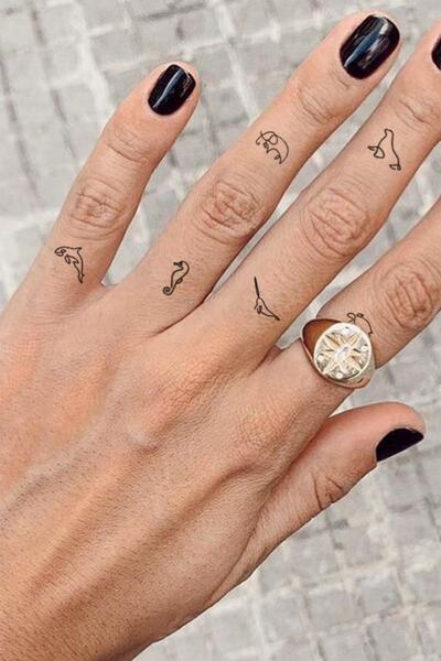 Hilvera Minimal Parmak Animal Tattoo Geçici Dövme