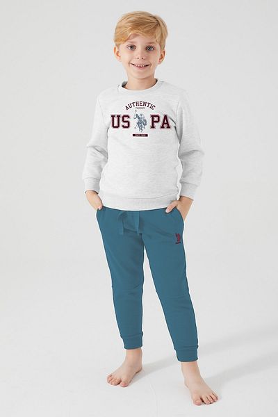 U.S. Polo Assn. Βάση. Κοστούμι αθλητικής φόρμας Polo Assn Licensed Grey-Oil Boy's Stitching