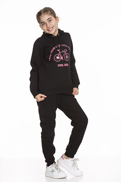 Perendi Kız Çocuk Cool Girl Baskılı Içi Polarlı Takım