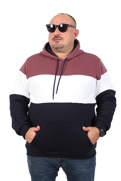 MocGrande Lilac Large Size Hooded Pieced Sweat 22736