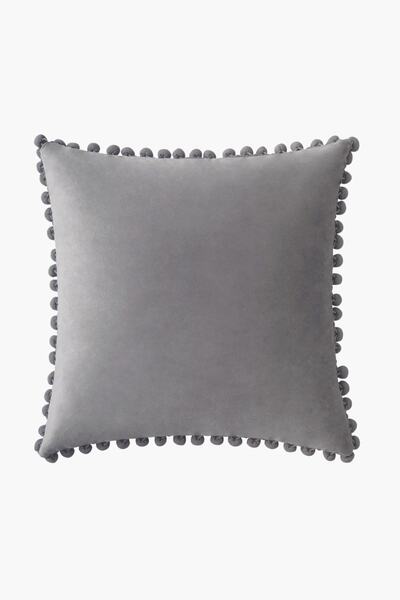 Bc Home Gri Minik Ponponlu Yumuşak Dokulu Kare Kırlent Kılıfı Iskandinav, Boh...