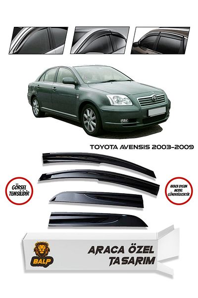 BALP Toyota Avensis Windshield Wind Deflector 4 τμχ Συμβατό μεταξύ του 2003-2009
