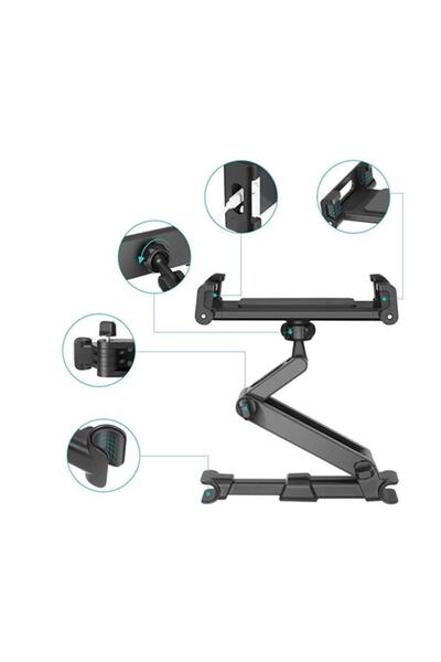 Asfal Araç Içi Koltuk Arkası Telefon Ve Tablet Tutucu Ayarlanabilir Uzayabilen Portatif