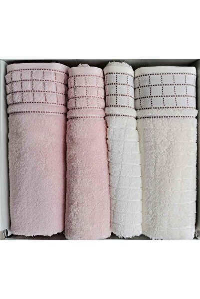 Özdilek أفضل مجموعة رسم بياني (طقم حمام) كريم وردي