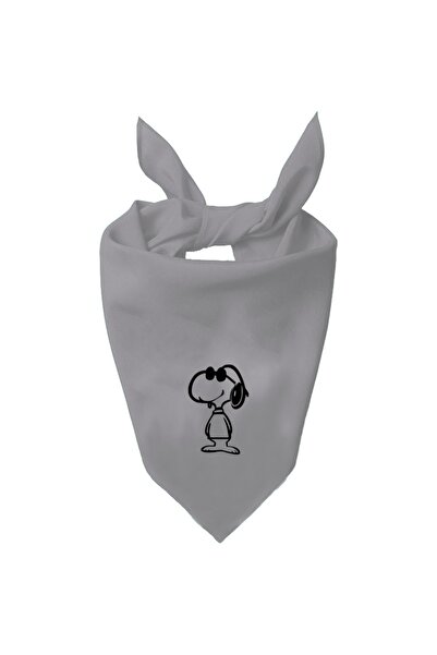 Tasarım Trend Eșarfă de culoare unică cu design Snoopy pătrat