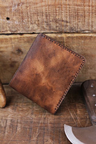 New Coast Leather 1900's Χειροποίητο ανδρικό πορτοφόλι από γνήσιο δέρμα