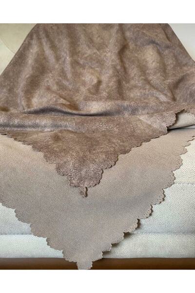 POYRAZ S.kahve Nubuk Damarlı Çift Taraflı Şönil Çekyat Koltuk Örtüsü Şalı