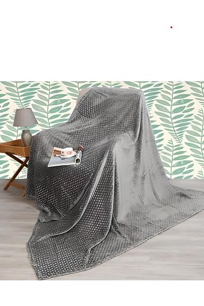 Merinos Double Pearl Bud Blanket - Dark Gray