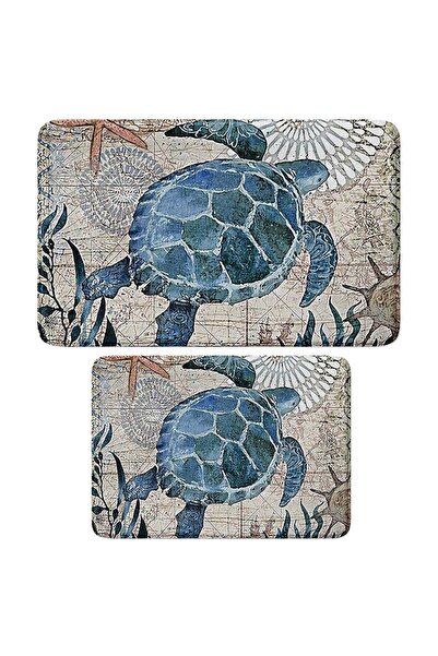 Monnhein Cute Printed 2-Piece Bath Mat Set - Non-Slip Base, Machine Washable,...