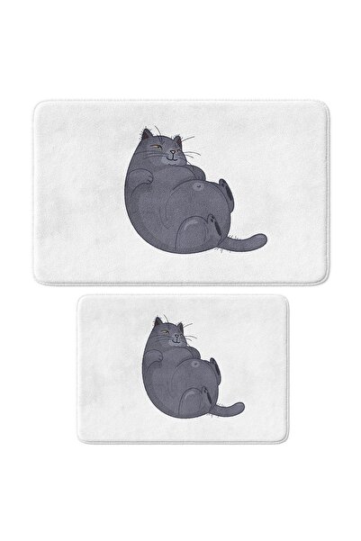 Monnhein Cute Printed 2-Piece Bath Mat Set - Non-Slip Base, Machine Washable,...
