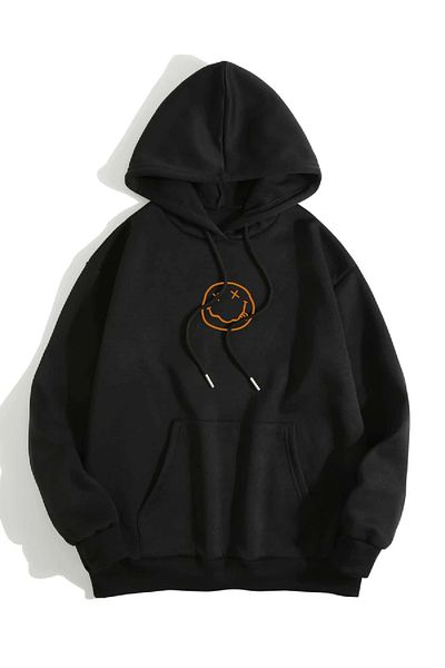 Deocept Hanorac oversize unisex cu imprimeu Nirvana Smile