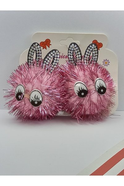 burçin Children's Pompom Glitter Rubber Buckle