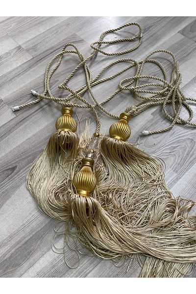 Fon Dünyası Braçol Curtain Set with Background Curtain Ceiling Binding Vase
