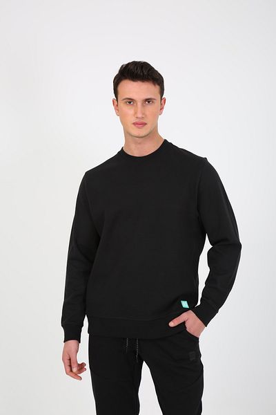 ESQUDO Hanorac oversize de bază negru pentru bărbați
