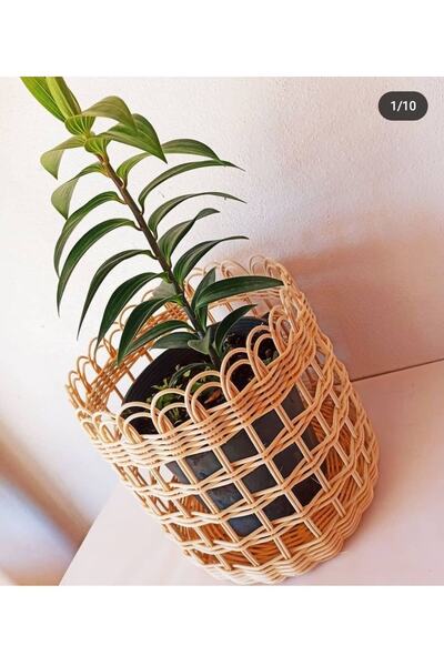 Gudelidekorr Gudelidekor Hasır Bambu Rattan Saksı