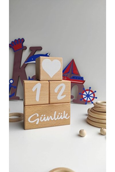 WooDanica مجموعة مكعبات ذاكرة الطفل لالتقاط الصور والديكور، مجموعة تركية مكونة من 4 قطع