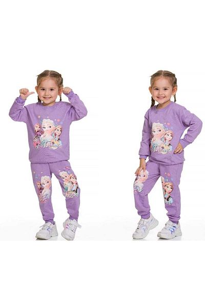 DBK Store Dbkstore Girl 3-10 Years Old 2 Thread Lilac Color Printed Set of 2