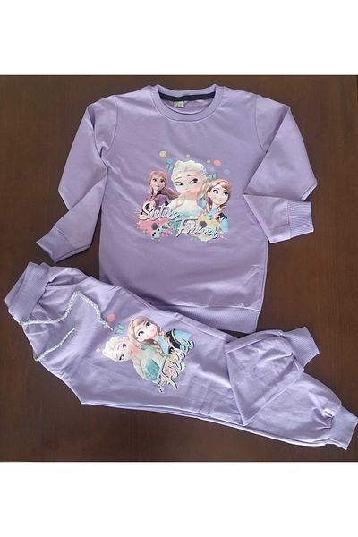 DBK Store Dbkstore Girl 3-10 Years Old 2 Thread Lilac Color Printed Set of 2