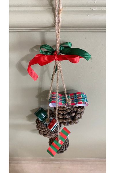 White Alamode Pinecone Ornament Set of 3
