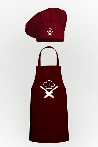 Tasarım Trend Knife And Chef Hat Design Mushroom Bonnet & Kitchen Apron Advantage Package