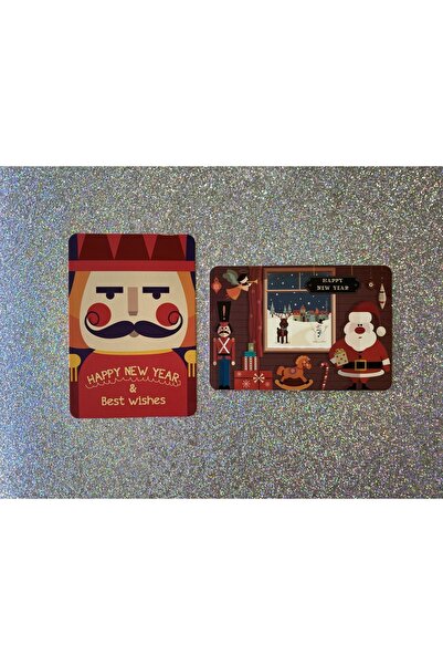 4nio مجموعة بطاقات هدايا بريدية للعام الجديد مكونة من قطعتين 3
