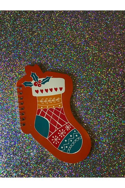 4nio New Year's Sock Mini Shaped Notebook