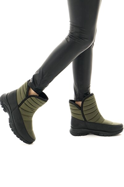 Efal Shoes Kadın Haki Su Geçirmez Kar Botu