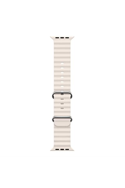 Microsonic Apple Watch Series 6 Uyumlu 40mm Kordon Ocean Band Bej