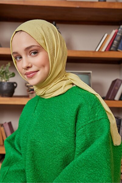 Şalland Viscose Kraş Shawl Lime