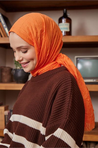 Şalland Viscose Scarf Shawl Orange