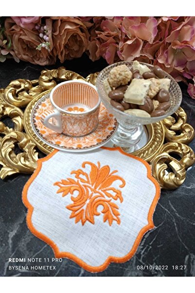 LASETU فولت - منديل تقديم الكوكتيل والقهوة - قطعة واحدة باللون البرتقالي