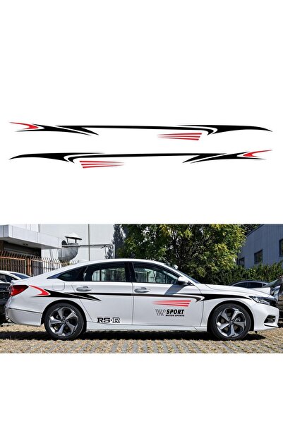 Vegatasarım Oto Araba Yan Kapı Sticker Çıkartma - Rs Trend - Siyah-kırmızı - ...