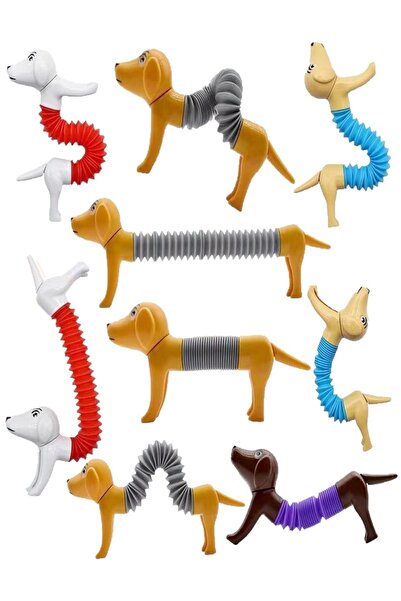 RoseRoi Pop Tubes Pipe Telescopic Dog Figured Stress Relief Educational Toy
