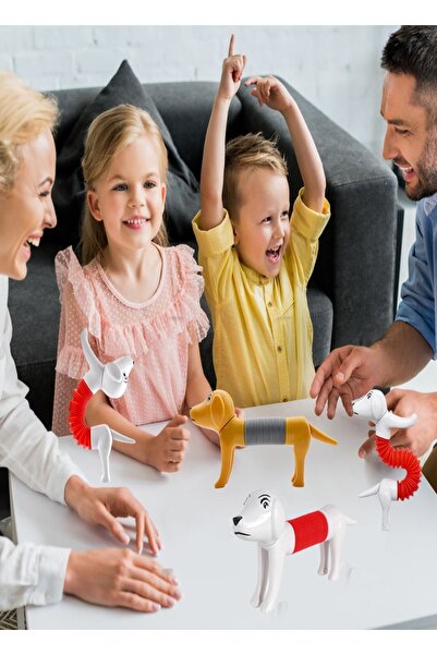 RoseRoi Pop Tubes Pipe Telescopic Dog Figured Stress Relief Educational Toy