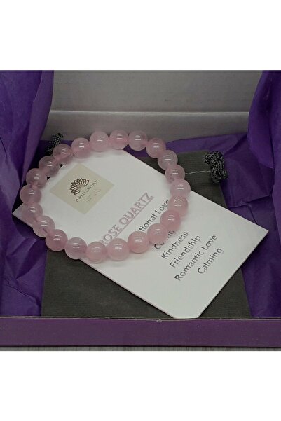 Padore Accessory Aşk Ve Güzellik Taşı Gül Kuvars Doğal Taş Bileklik | Handcrafted