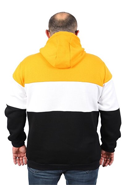 Starbattal Plus Size Pieced Hooded Sweat 22736 Mustard
