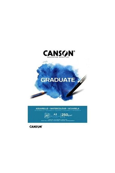 Canson Graduate Aquarelle Notebook A3 250gr 20 Sheets
