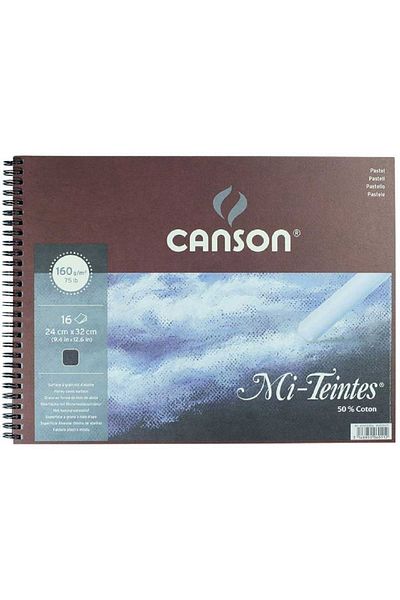 Canson Mi-tientes Black 160g Spiral Pastel Block 16 Sheets 24x32cm
