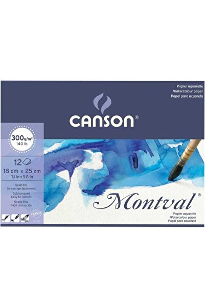 Canson Montval Aquarelle студено пресован блок за акварел 300 г, 100 листа, 24x32 см
