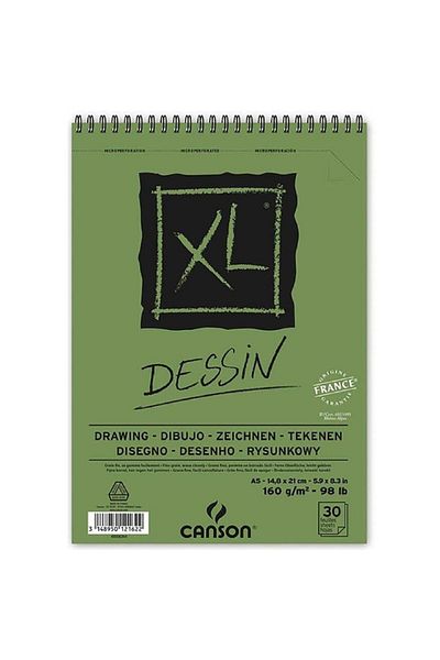 Canson Xl Dessin Drawing Spiral Pad 160gr Spiral Drawing Block 30 Pages A5 (14.9x21cm)